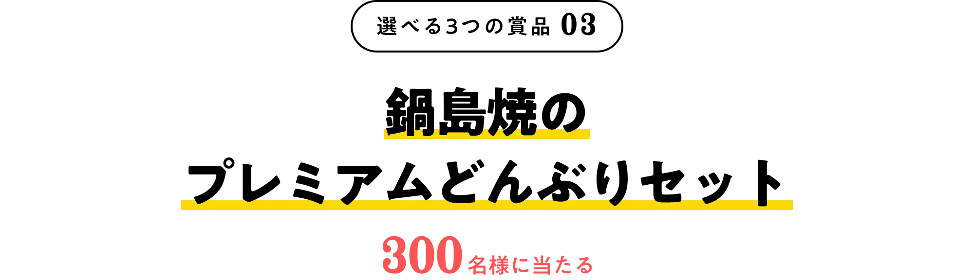 選べる3つの賞品03 鍋島焼のプレミアムどんぶりセット 300名様に当たる